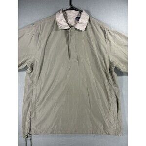 Vintage Glen Echo Pullover Windbreaker Jacket Men’s Large Beige Mesh Lined
